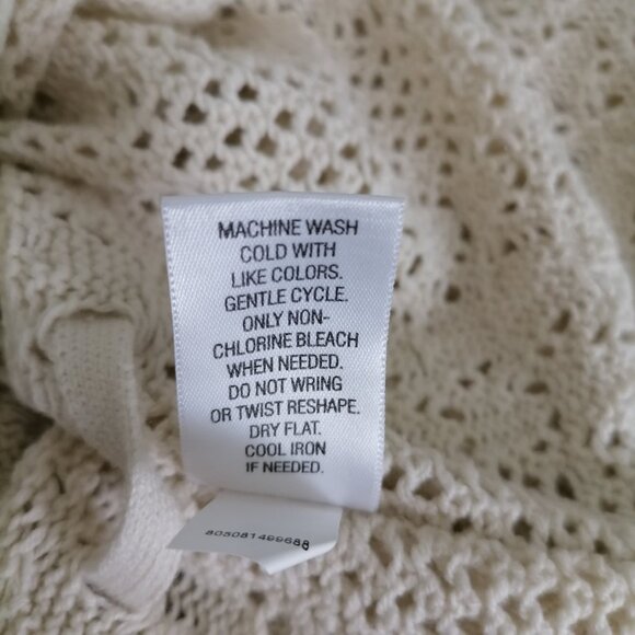 Sonoma Life + Style Women's Heather Ivory Crochet Pullover Sweater Size Small - Picture 7 of 8